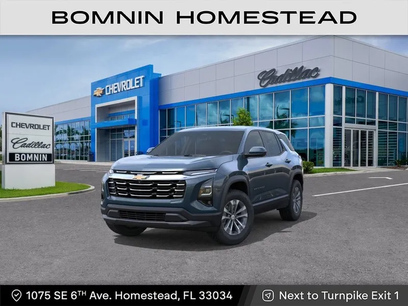 2026 Chevrolet Equinox LT in Lakeshore Blue Metallic — front three-quarter view