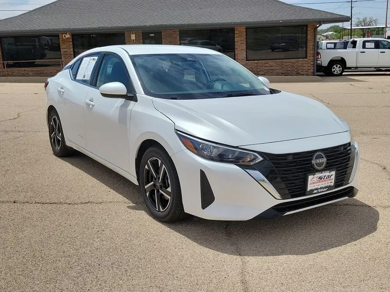 2024 Nissan Sentra SV in Aspen White Tricoat — front three-quarter view