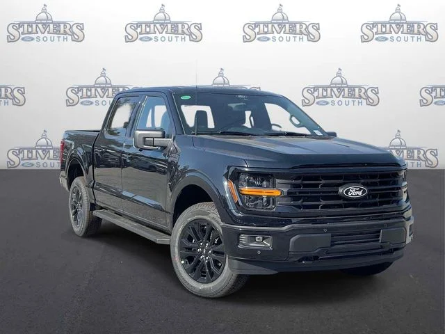 2026 Ford F-150 XLT in Black — front three-quarter view