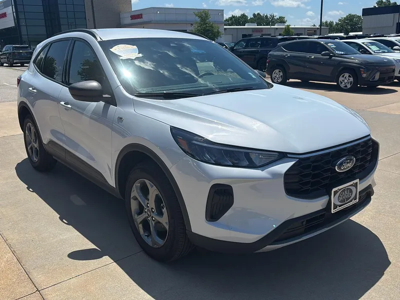 2025 Ford Escape ST-Line in Space Silver Metallic — front three-quarter view