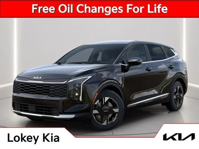 2026 Kia Sportage LX in Ebony Black — front three-quarter view