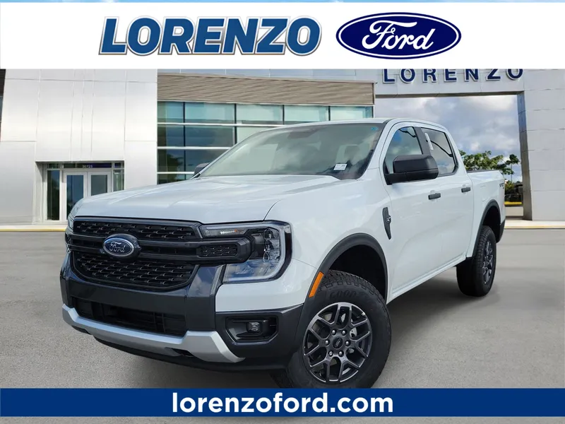 2026 Ford Ranger XLT in Oxford White — front three-quarter view