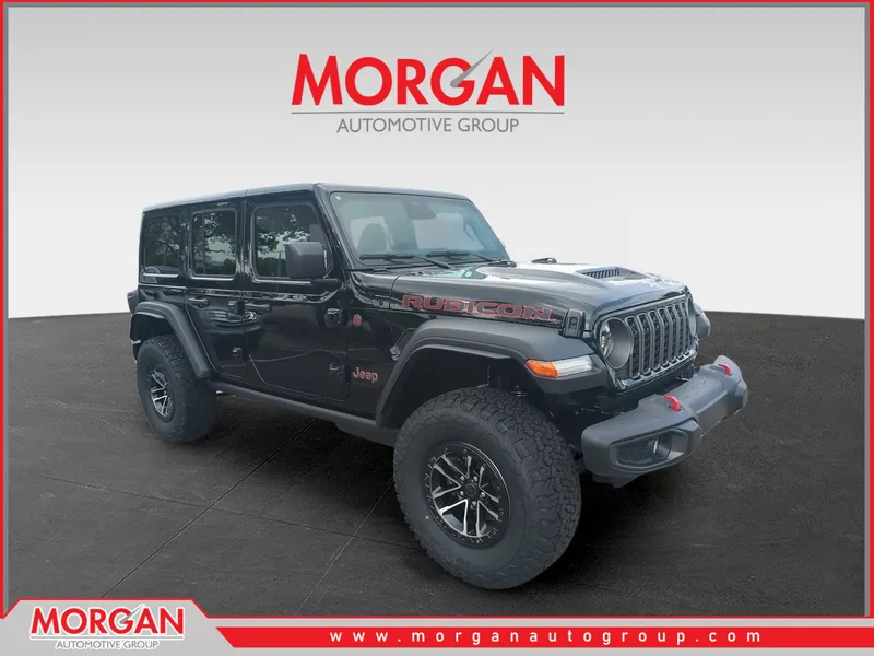 2026 Jeep Wrangler Rubicon in Black — front three-quarter view