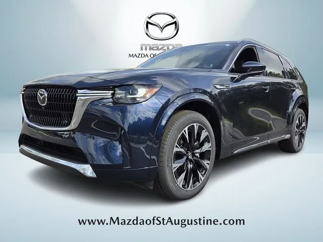 2026 Mazda CX-90 3.3 Turbo S Premium Plus in Blue — front three-quarter view