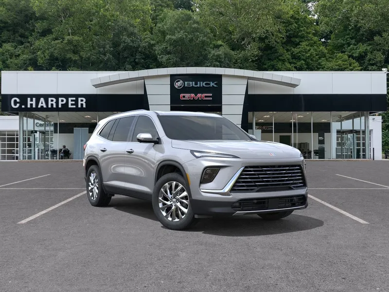 2026 Buick Enclave Preferred in Moonstone Gray Metallic — front three-quarter view