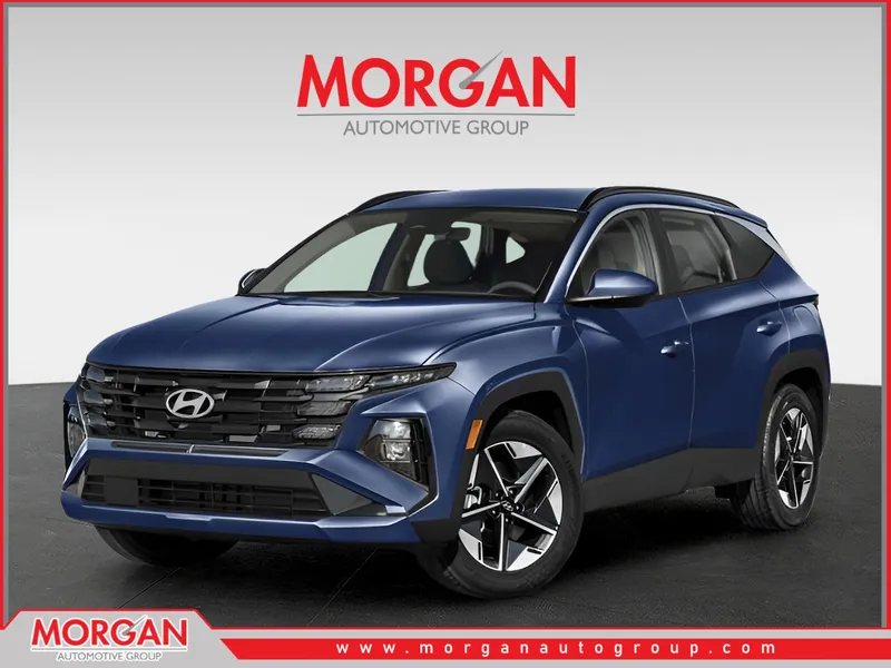 2026 Hyundai TUCSON SEL in Atlantis Blue — front three-quarter view