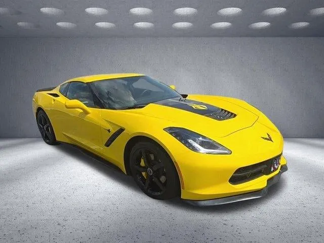 2014 Chevrolet Corvette Stingray 2LT in Velocity Yellow Tintcoat — front three-quarter view