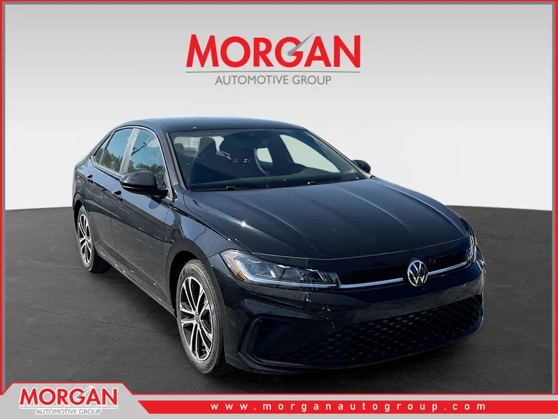 2026 Volkswagen Jetta Sport in Black — front three-quarter view