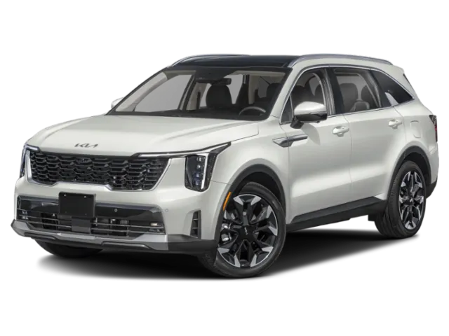 2026 Kia Sorento SX in Ivory Silver — front three-quarter view