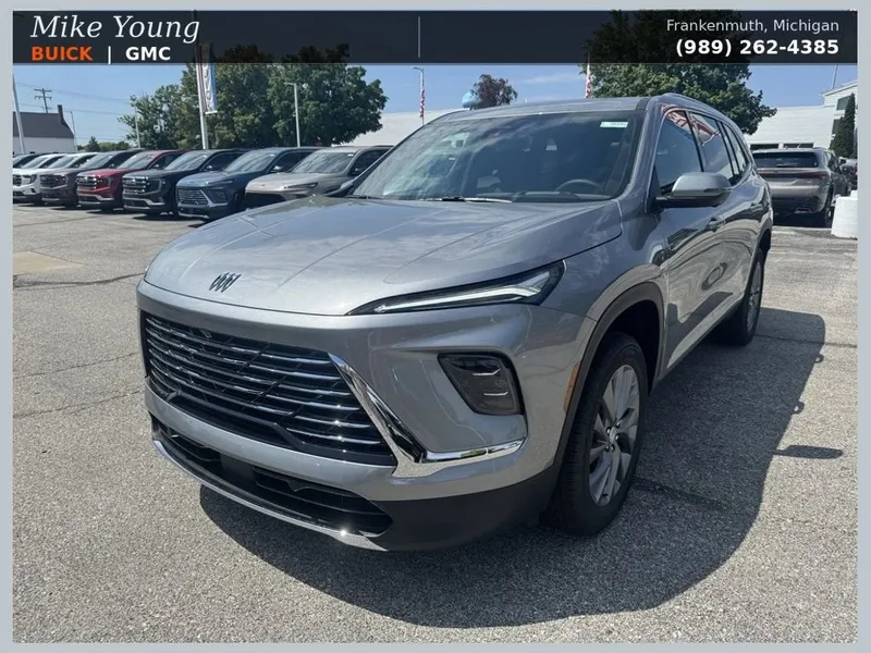 2026 Buick Enclave Preferred in Moonstone Gray Metallic — front three-quarter view