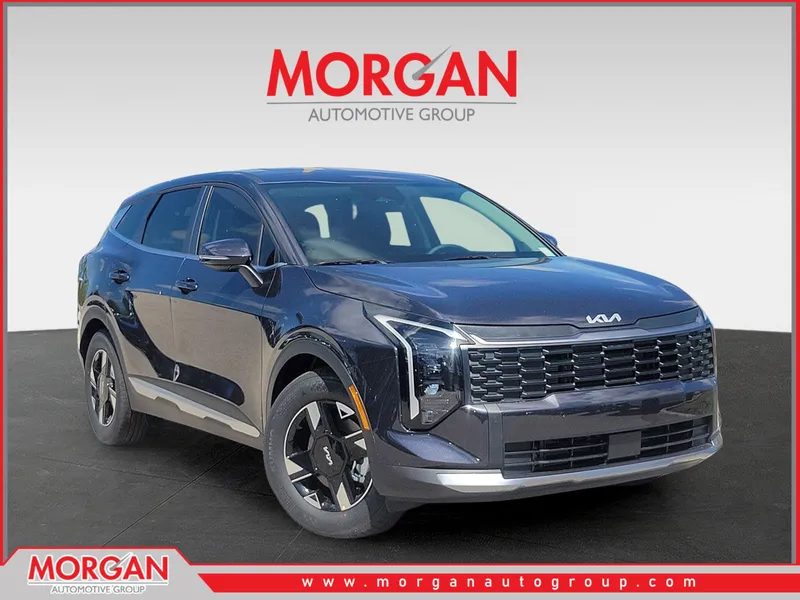 2026 Kia Sportage LX in Panthera Metal Gray — front three-quarter view