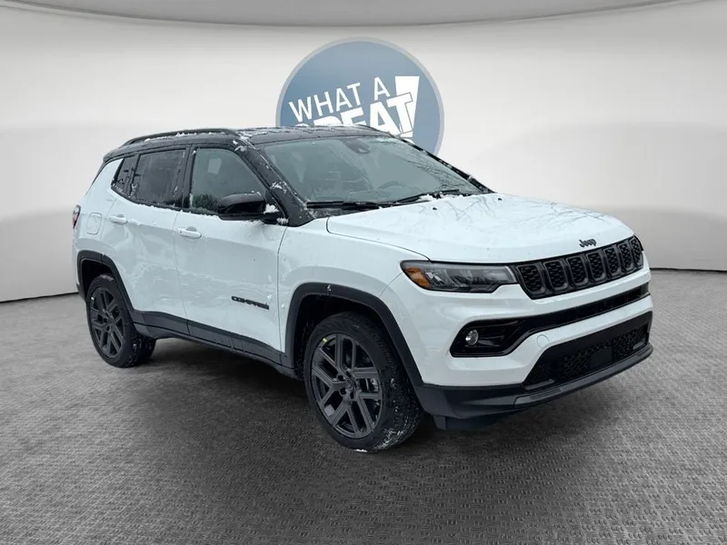 2026 Jeep Compass COMPASS LIMITED ALTITUDE 4X4 in Bright White Clear-Coat Exterior Paint — front three-quarter view