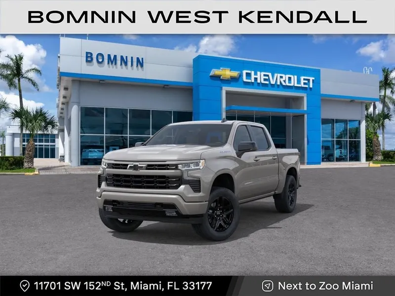2026 Chevrolet Silverado 1500 RST in White Sands — front three-quarter view