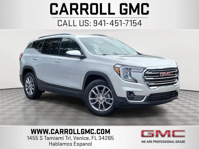 2022 GMC Terrain SLT in Quicksilver Metallic — front three-quarter view