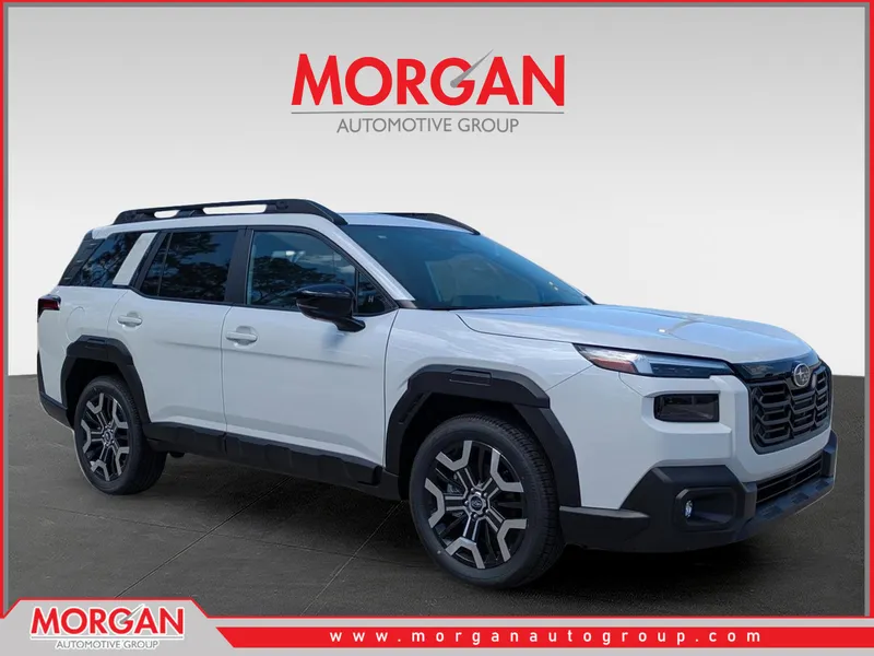 2026 Subaru Outback Touring XT in Crystal White Pearl — front three-quarter view