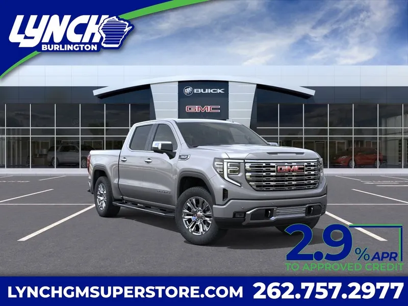 2026 GMC Sierra 1500 Denali in Sterling Metallic — front three-quarter view