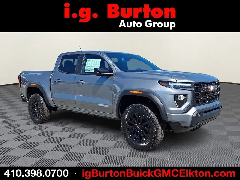 2026 GMC Canyon Elevation in Sterling Metallic — front three-quarter view