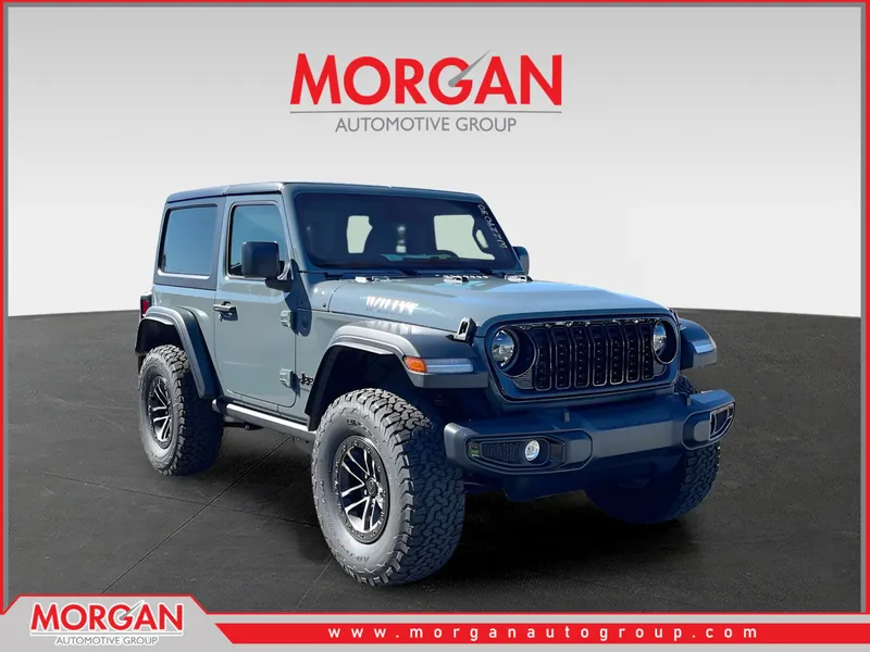 2026 Jeep Wrangler Willys in Gray — front three-quarter view
