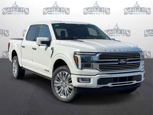 2026 Ford F-150 Platinum in White — front three-quarter view