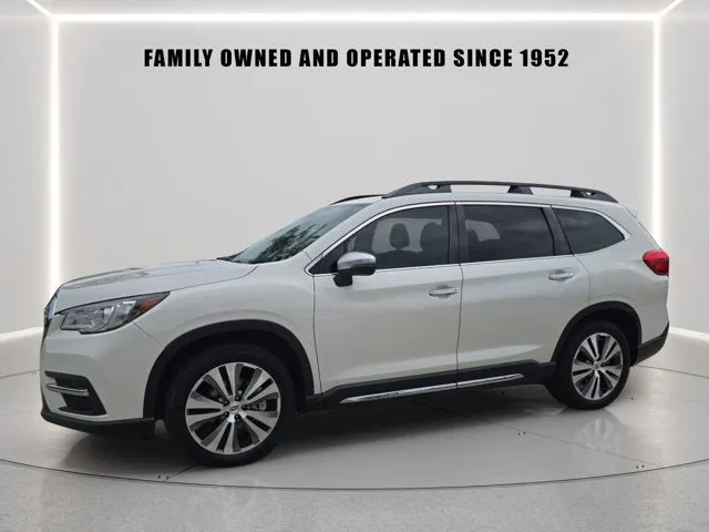 2022 Subaru Ascent Touring in Crystal White Pearl — front three-quarter view