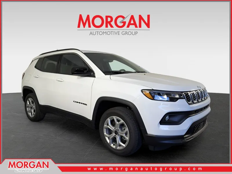 2026 Jeep Compass Latitude in White/off-white — front three-quarter view
