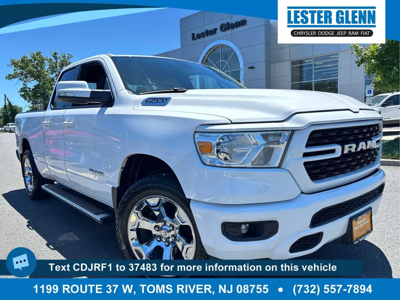 2022 RAM 1500 Big Horn in Bright White Clear Coat — front three-quarter view