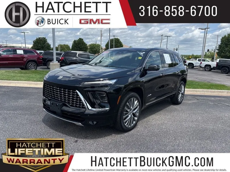 2025 Buick Enclave Avenir in Ebony Twilight Metallic — front three-quarter view