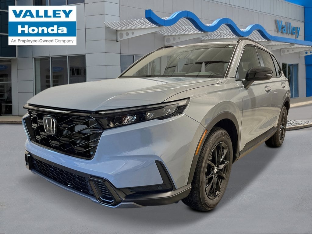 2026 Honda CR-V Hybrid Sport-L in Urban Gray Pearl — front three-quarter view
