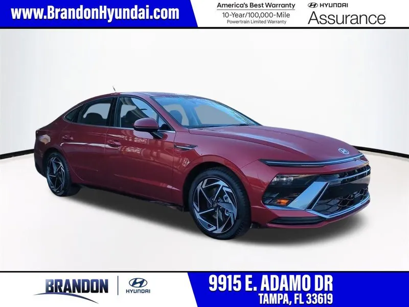 2026 Hyundai SONATA SEL Sport in Red — front three-quarter view