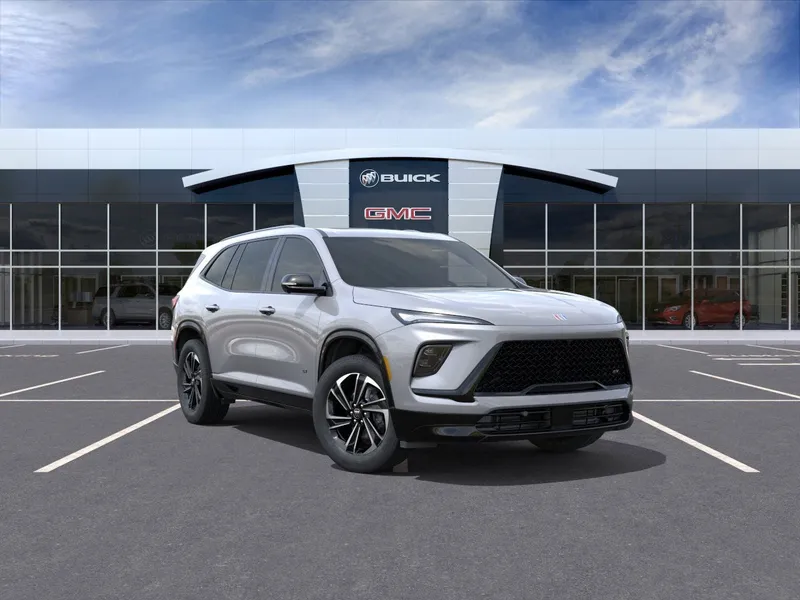 2026 Buick Enclave Sport Touring in Moonstone Gray Metallic — front three-quarter view
