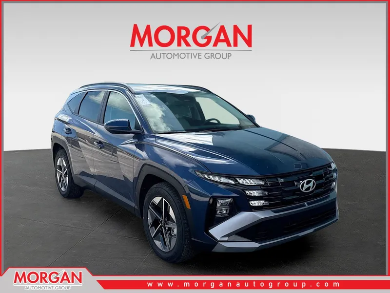 2026 Hyundai TUCSON SEL in Atlantis Blue — front three-quarter view