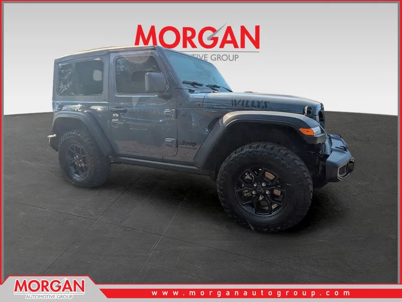 2026 Jeep Wrangler Willys in Gray — front three-quarter view