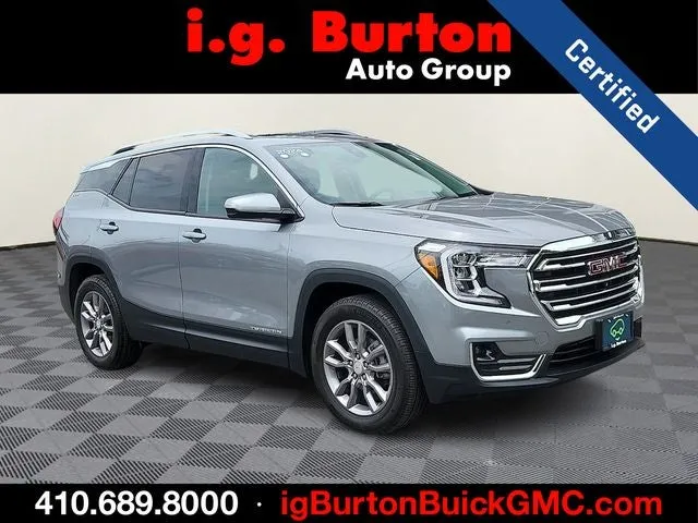 2024 GMC Terrain SLT in Sterling Metallic — front three-quarter view