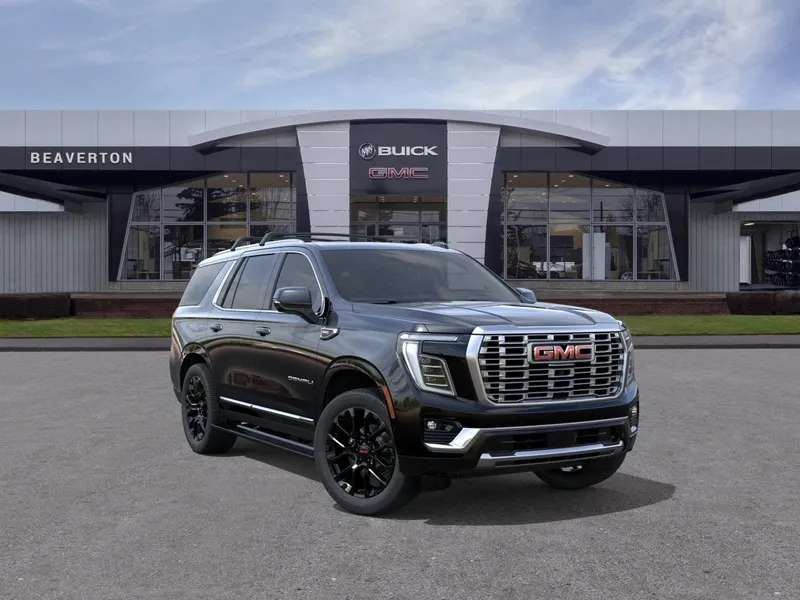 2026 GMC Yukon Denali in Onyx Black — front three-quarter view