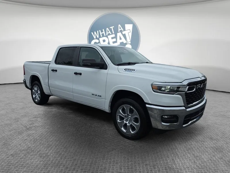 2026 RAM 1500 Big Horn/Lone Star in Bright White Clearcoat — front three-quarter view