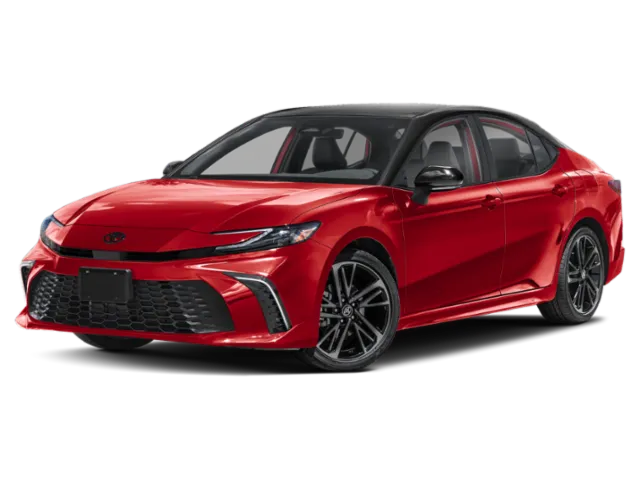 2026 Toyota Camry XSE in Red — front three-quarter view