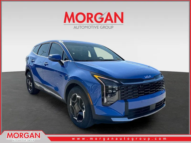 2026 Kia Sportage EX in Nebular Blue — front three-quarter view