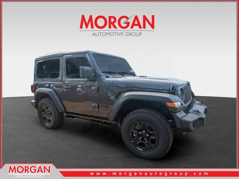 2026 Jeep Wrangler Sport in Gray — front three-quarter view