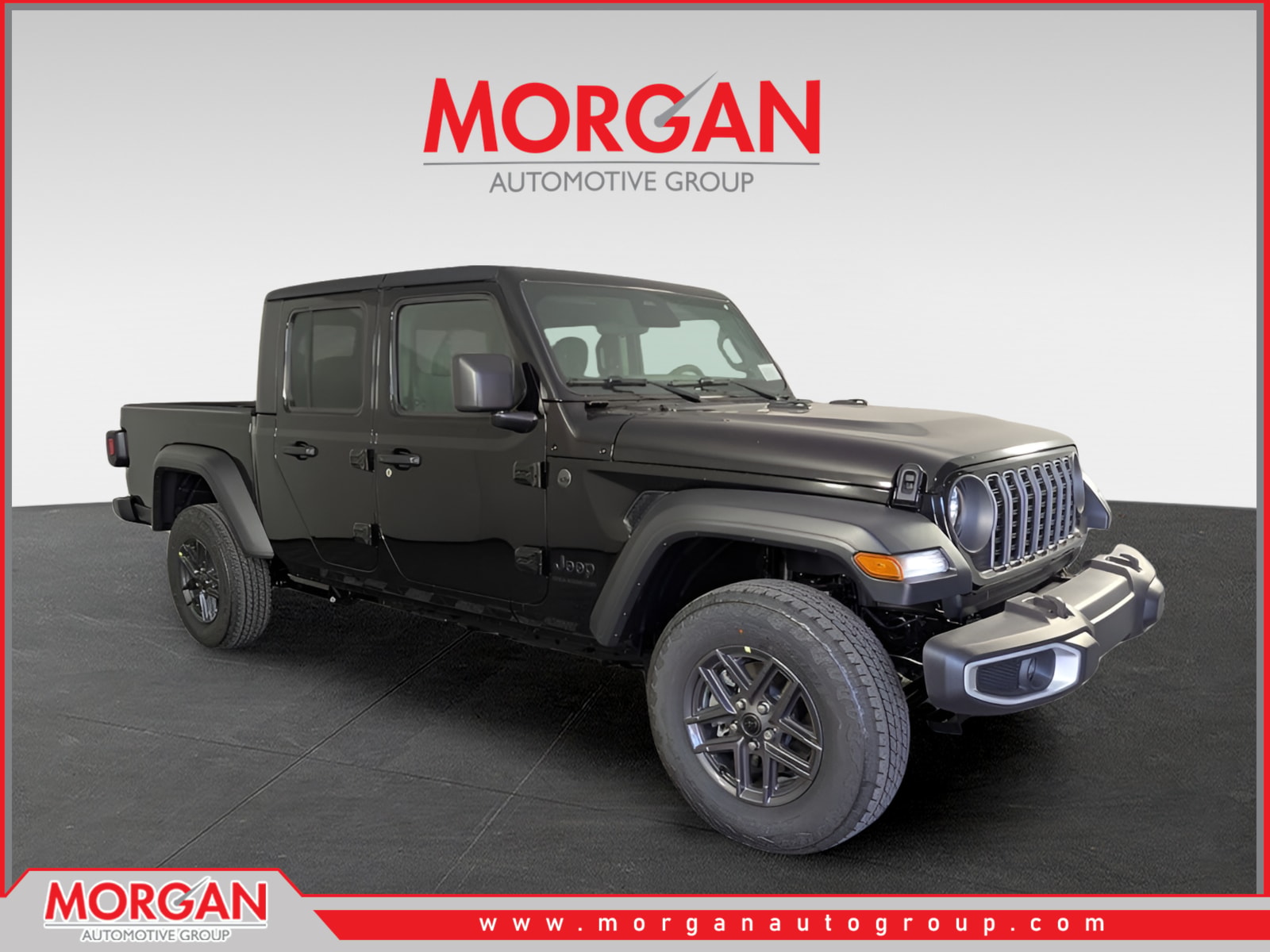 2026 Jeep Gladiator Sport S in Black — front three-quarter view
