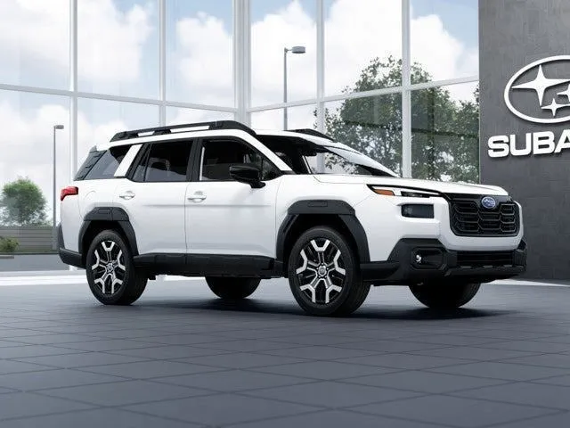 2026 Subaru OUTBACK Touring XT in Crystal White Pearl — front three-quarter view