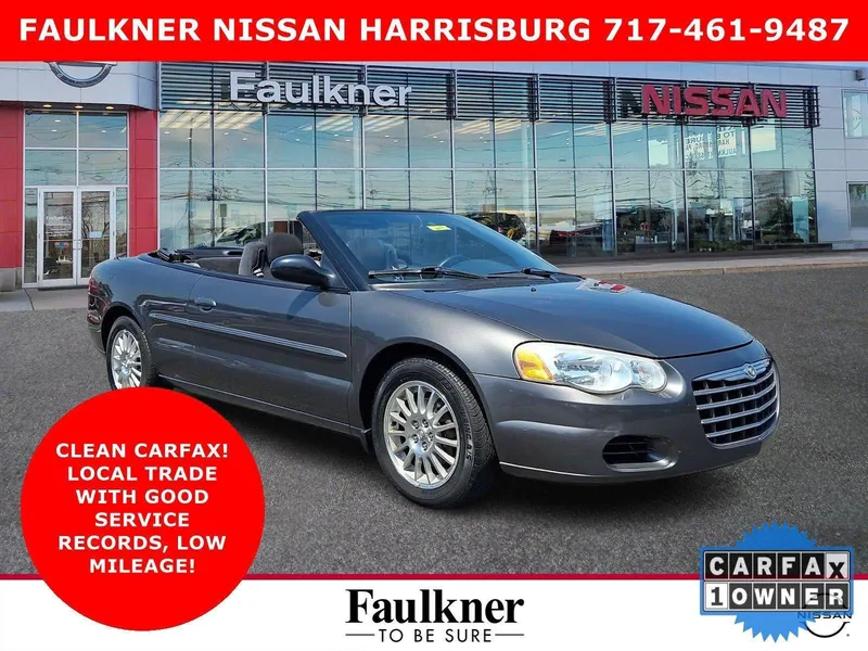 2004 Chrysler Sebring Base in Deep Sapphire Blue Pearl — front three-quarter view