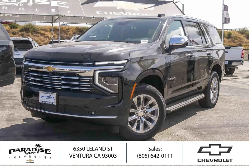 2026 Chevrolet Tahoe 4WD Premier in Black — front three-quarter view