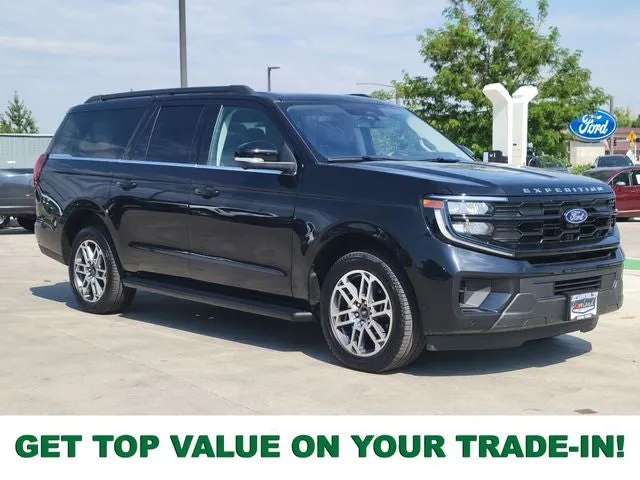 2025 Ford Expedition Max Active in Black Metallic — front three-quarter view