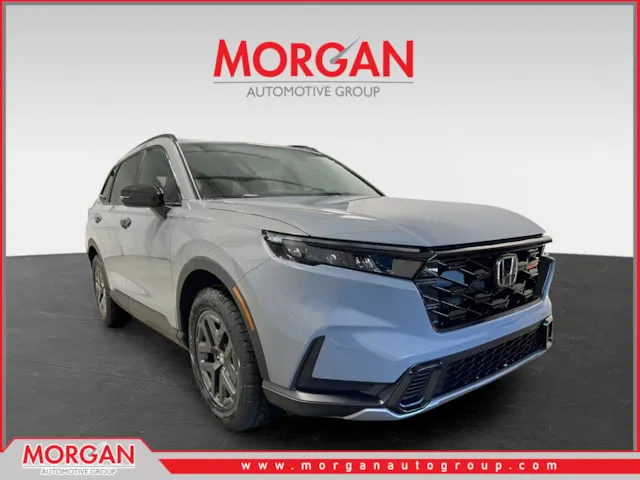 2026 Honda CR-V Hybrid TrailSport in Urban Gray Pearl — front three-quarter view
