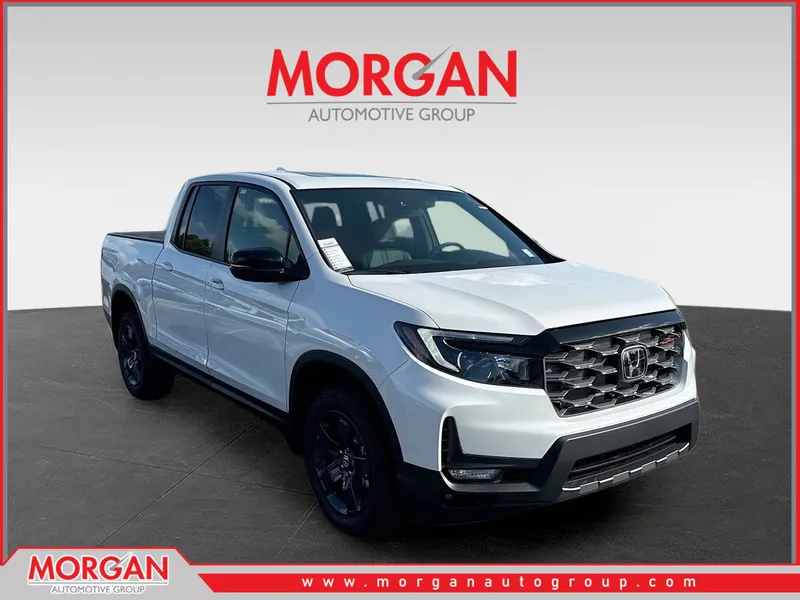 2026 Honda Ridgeline TrailSport in Platinum White Pearl — front three-quarter view