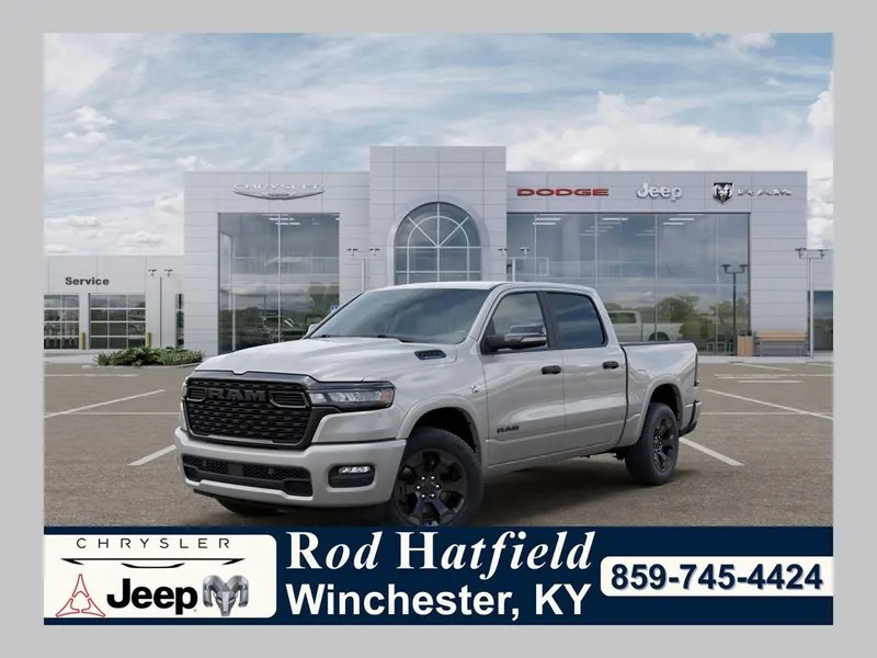 2026 RAM 1500 RAM 1500 BIG HORN CREW CAB 4X4 5'7' BOX in Silver Zynith — front three-quarter view