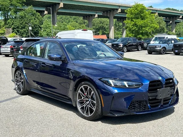 2026 BMW M3 Base in Tanzanite Blue II Metallic — front three-quarter view