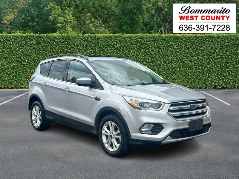 2018 Ford Escape SEL in Ingot Silver Meta — front three-quarter view