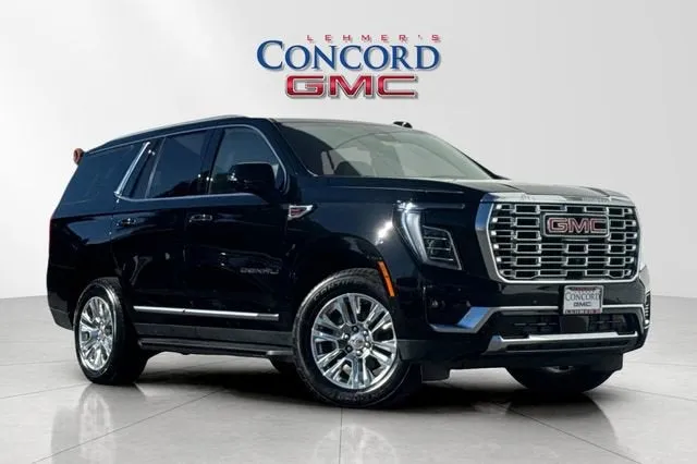 2025 GMC Yukon Denali in Onyx Black — front three-quarter view