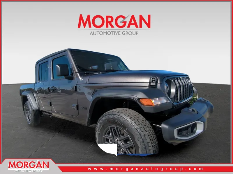 2026 Jeep Gladiator Sport S in Gray — front three-quarter view